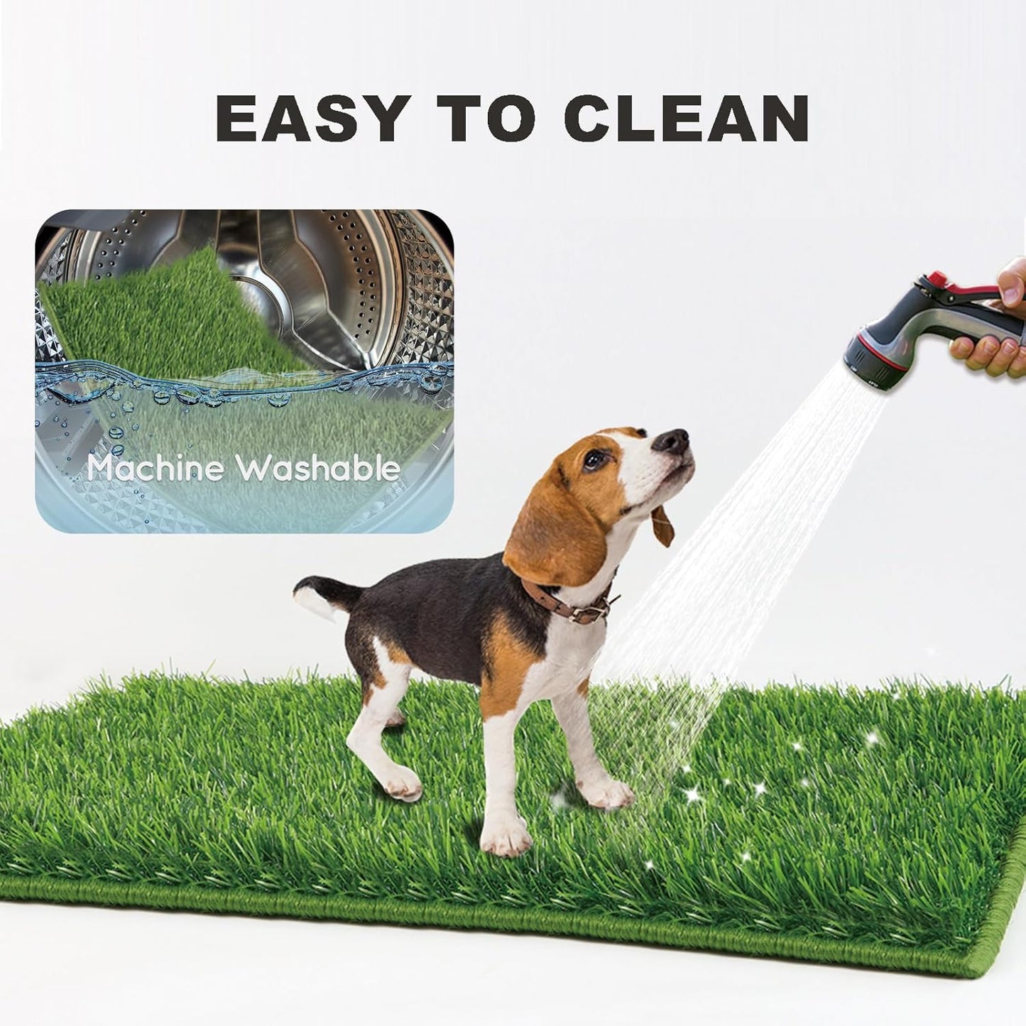 Dog Grass Pad with Foldable Dog Litter Box,Small Liner Base for Balcony,Ultra-Absorbent Artificial Grass Pads for Dogs Pee Pad Holder, Potty Training, 2 PCS Reusable Pee Pads