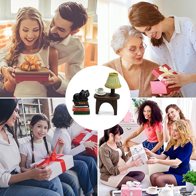 Cute Mini Cat on Books Figurine Resin Cat for Office, Home Decoration Perfect Cute Cat Gift for Cat Lovers