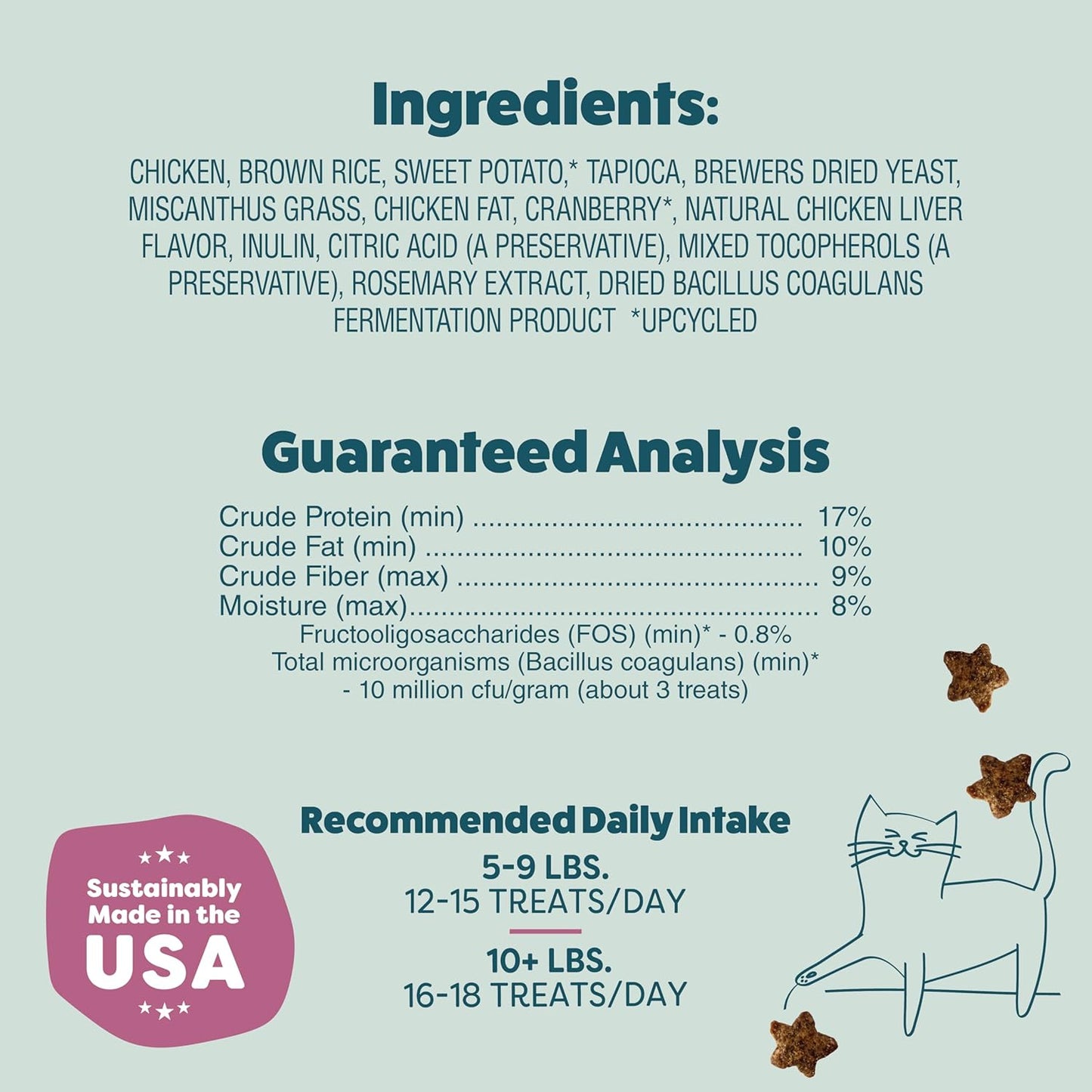 Shameless Pets Crunchy Cat Treats - Kitty Treats for Cats with Digestive Support, Natural Kitten Treats with Real Chicken, Healthy Flavored Feline Snacks - Cran You Say Chicken, 3-Pk