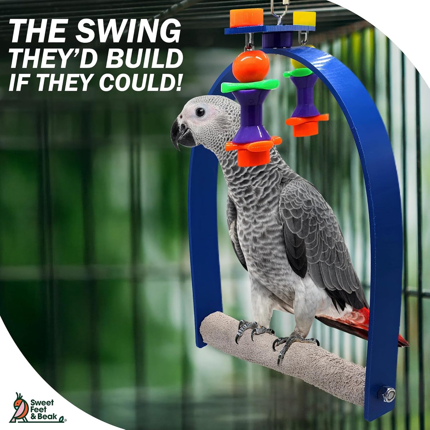 Large Whirly Bird - Perfect Cage Toy Stimulates Visual and Physical Activity - Safe, Non-Toxic, Cage Accessories for Large Birds