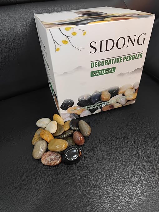 SIDONG 10 LB Mixed River Rocks, 0.4-1.2 Inches Highly Polished Pebbles for Indoor Plants, Decorative Stones for Plants, Fish Tank, Vases, Home DΓ©cor, Crafting, Garden Landscaping