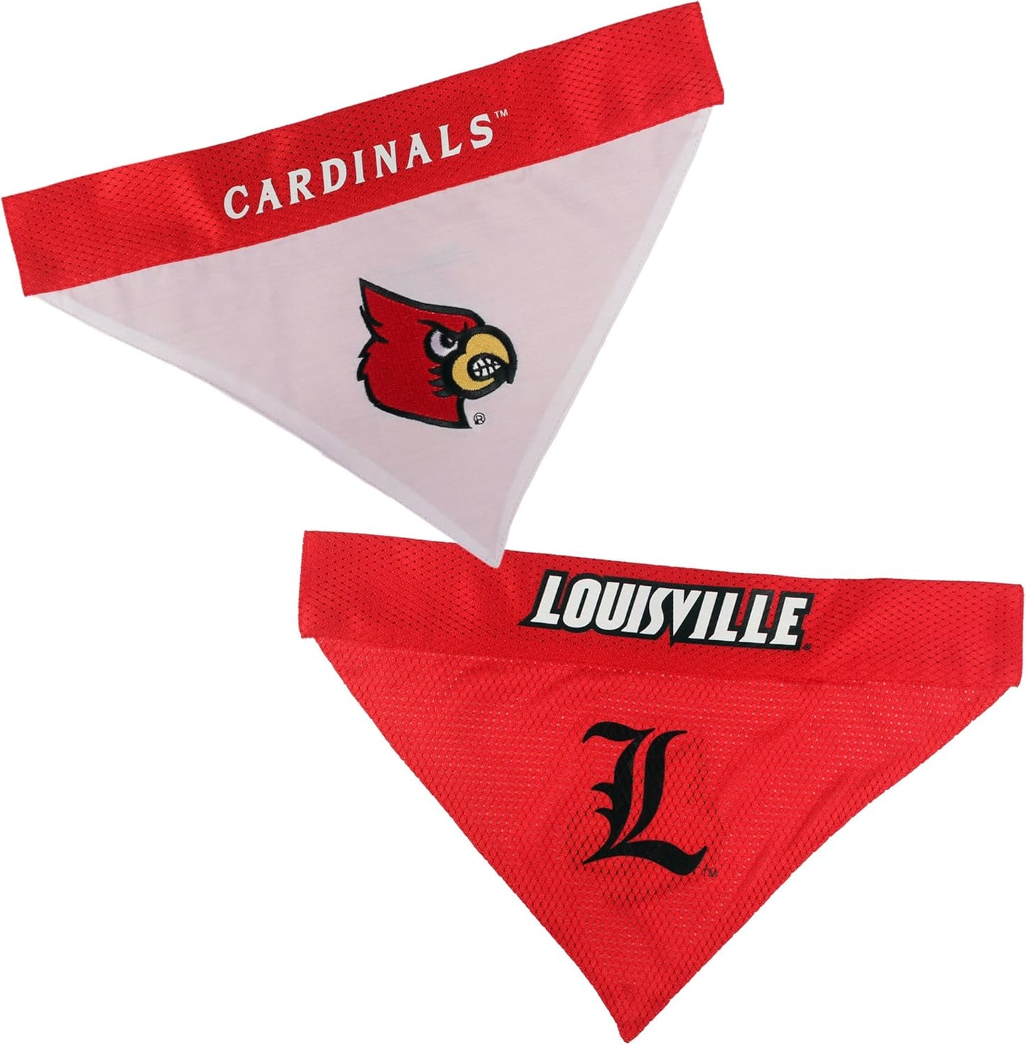 Pets First Collegiate Pet Accessories, Reversible Bandana, Louisville Cardinals, Small/Medium