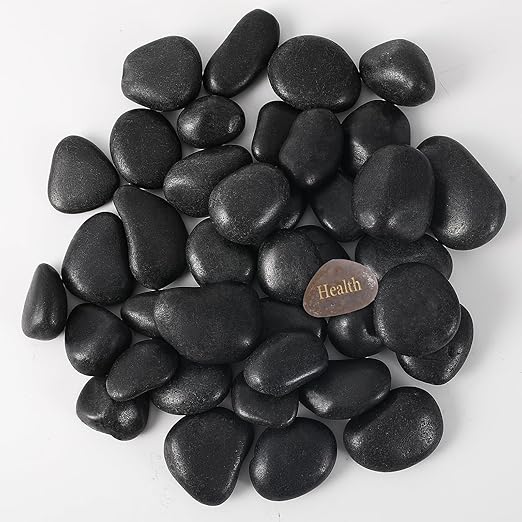 SIDONG 5 lbs Black River Rocks, 1.2-2 Inches Polished Pebbles for Indoor Plants, Aquarium Rocks Used in Fish Tank, Decorative Stones for Plants, Vases, Home DΓ©cor, Crafting, Garden Landscaping