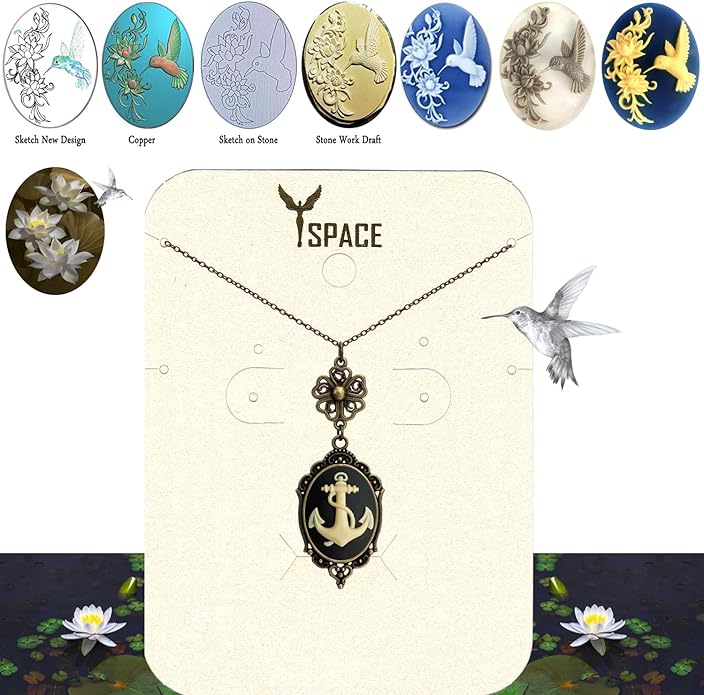 Yspace Lucky Clover Cameo Necklace Best Friend Heart Charms Jewelry 2 Chain Deluxe Gift