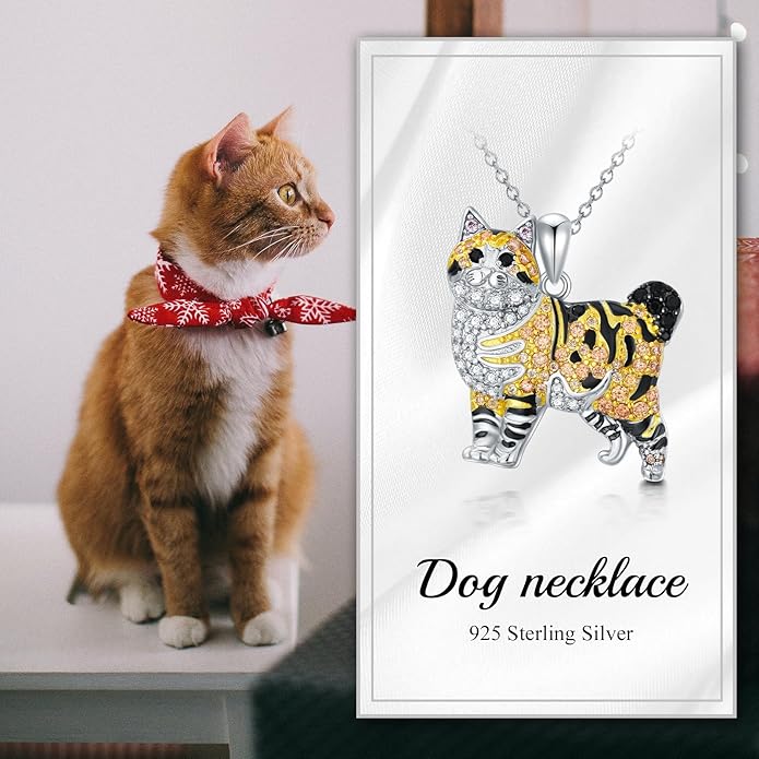 Cat Necklaces 13 Breeds of Cats Necklaces S925 Sterling Silver Cat Pendant for Women