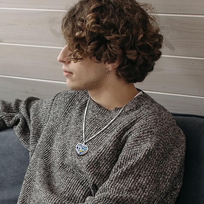 Eusense Cremation Jewelry for Ashes Urn Necklace to Put Ashes In 925 Sterling Silver Memorial Pendant Heart Urn Necklaces for Ashes Necklace for Women Men