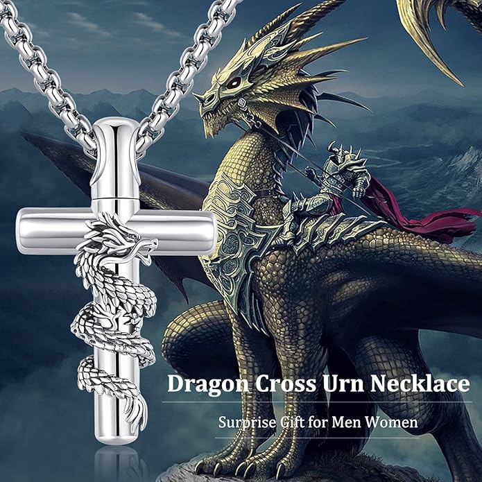 Aniu Cremation Jewelry for Ashes S925 Sterling Silver Urn Necklace Memorial Necklace for Human Ashes of Loved Ones Keepsake Pendant for Men Women