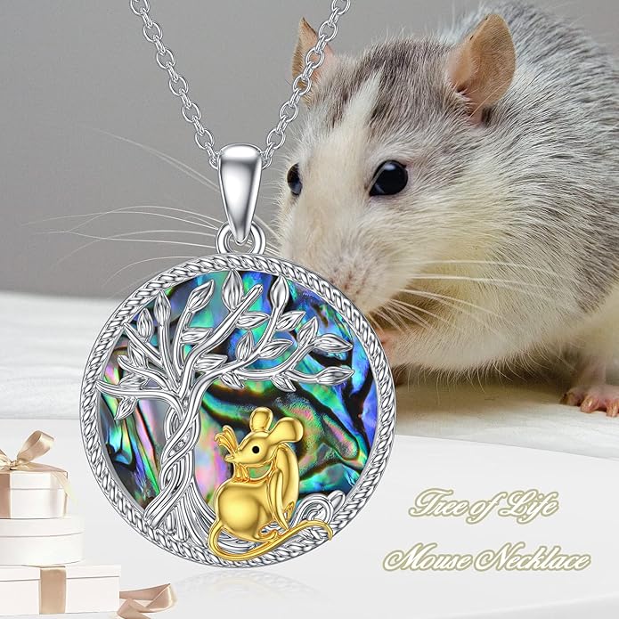 TOUPOP Tree of Life Animal Necklace 925 Sterling Silver Crystal/Abalone Shell Animal Pendant Jewelry Birthday Mothers Day Gifts for Women Mom Wife Her