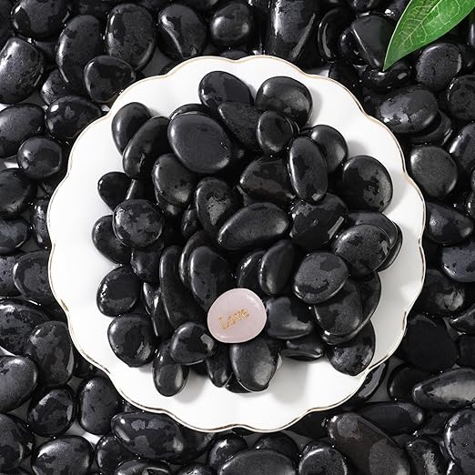 SIDONG 5 LB Black River Rocks, 0.4-1.2 Inches Highly Polished Pebbles for Indoor Plants, Decorative Stones for Plants, Fish Tank, Vases, Home DΓ©cor, Crafting, Garden Landscaping