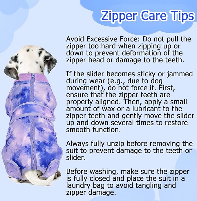 Lukovee Recovery Suit for Dogs, Zipper-On Onesie for Female Male Dog, Abdominal Wounds Cone E-Collar Alternative, Prevent Licking Spay (3XL, Purple Tie-dye)