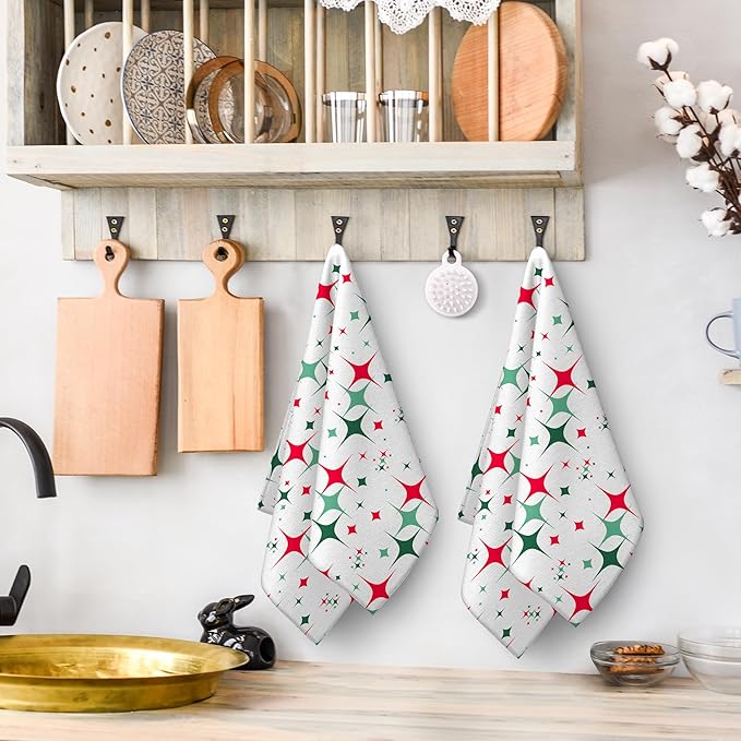 Abstract Mid Century Modern Kitchen Towels for Drying Dishes, Absorbent Retro Dish Towels for Kitchen Cleaning, Cute Tea Towels Hand Towels for Kitchen Bar Decor, Housewarming Gifts Women