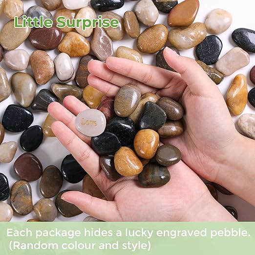 SIDONG 10 LB Mixed River Rocks, 0.4-1.2 Inches Highly Polished Pebbles for Indoor Plants, Decorative Stones for Plants, Fish Tank, Vases, Home DΓ©cor, Crafting, Garden Landscaping