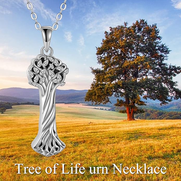 TIGER RIDER Urn Necklace for Ashes for Women 925 Sterling Silver Cremation Jewelry for Ashes