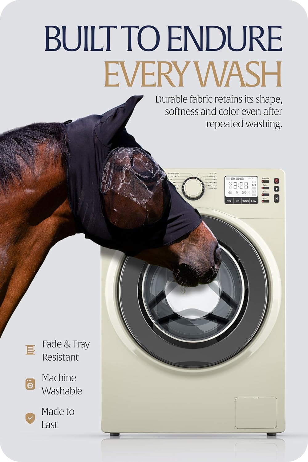 Equinavia Bug Out Fly Mask | Against Flies, Insects, UV Rays - Black - Horse