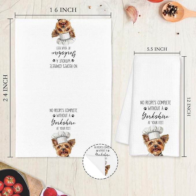 Yorkshire Terrie Gifts Kitchen Towels Decorative, Yorkie Gifts for Women Yorkie Lovers Dish Tea Towels for Kitchen Drying, Yorkshire Terrie Dog Hand Towels, 16x24 Inch