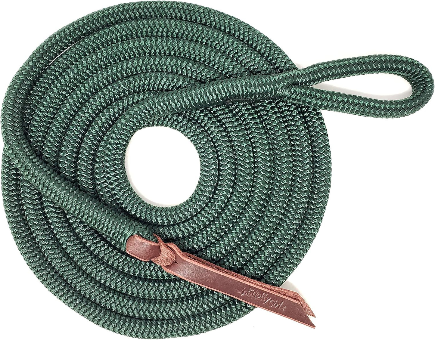Double Braid Lead Rope with Eye Splice Loop, 12-14FT Lengths (Hunter Green, 12 ft.)