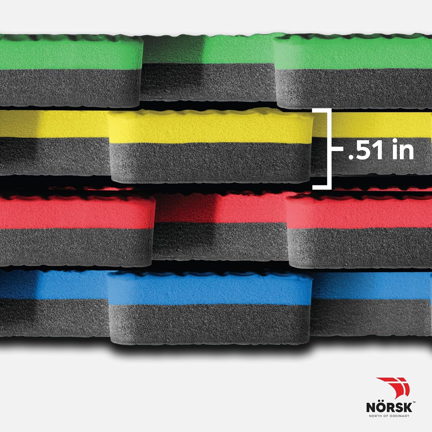 Norsk Reversible Kids Puzzle Play Mats 1/2" Thick EVA Interlocking Foam Tiles (Multicolor/Black 16 Tiles - 64 sq. Ft. 1/2" Thick)