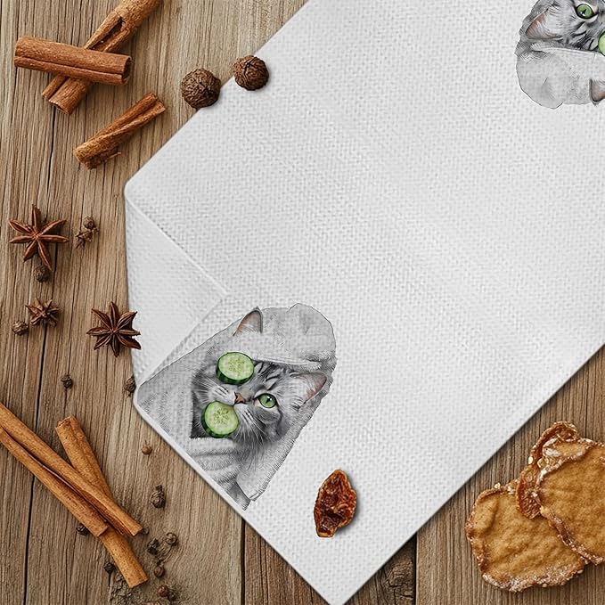 Funny Cat Hand Towels for Bathroom Decor, Cute Cat Mom Lady Lovers Gifts, Funny Kitchen Towels, Kids Bathroom Hand Towels,16x24 Inches