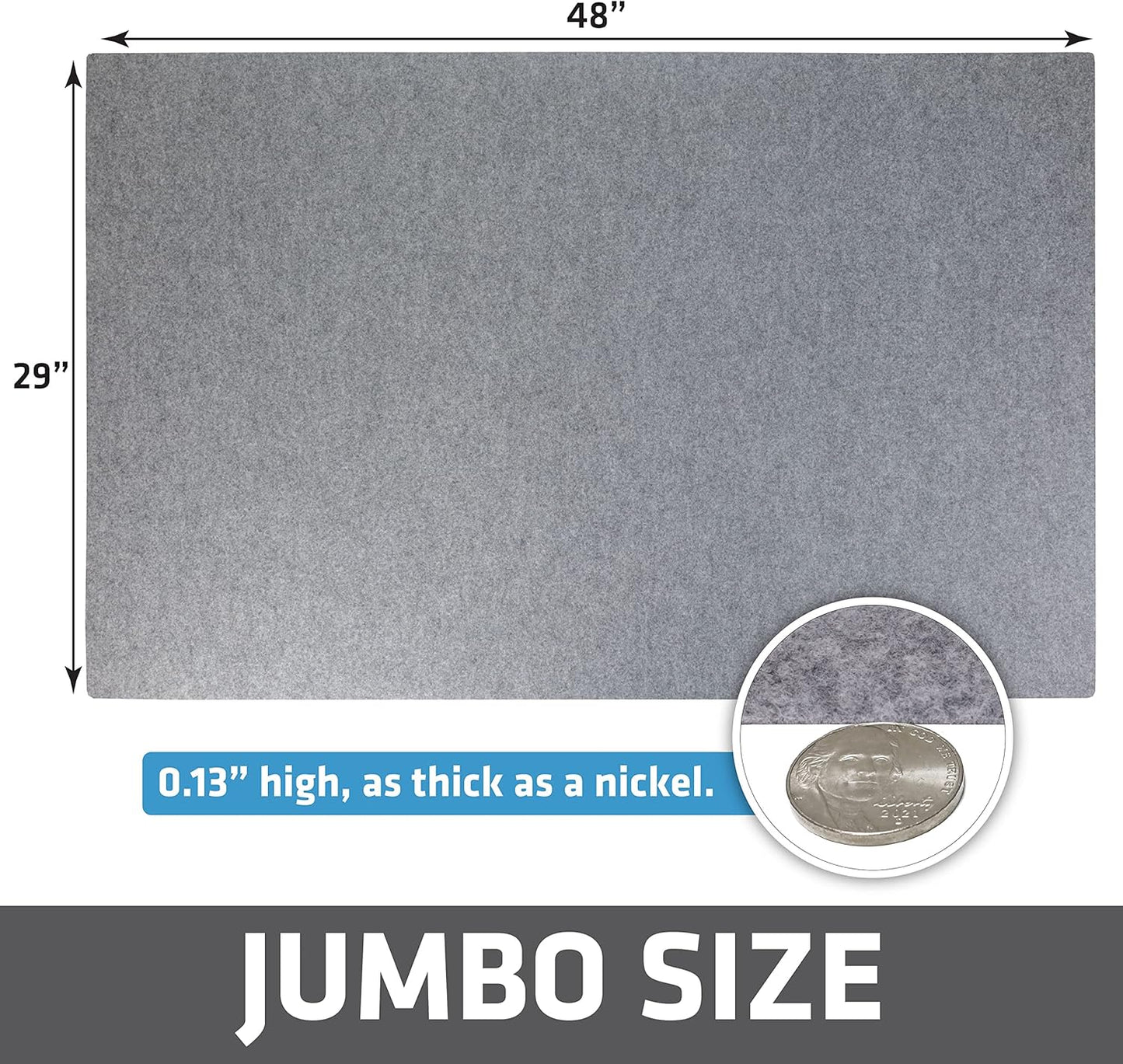 Drymate Dog Crate Mat Liner, Absorbs Urine, Waterproof, Non-Slip, Washable Puppy Pee Pad for Kennel Training - Use Under Pet Cage to Protect Floors, Thin Cut to Fit Design (USA Made) (LGrey)(29"x48")