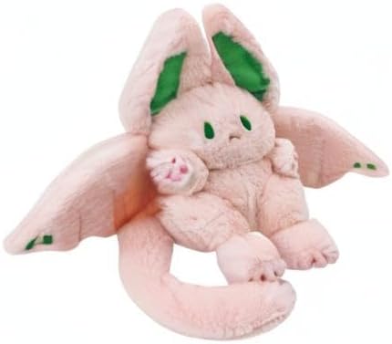 PEACH CAT Cute Pink Bat Bunny Plush Pillow Kawaii Bat Rabbit Stuffed Animal for Kids 16"