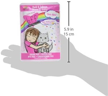 Weruva B.F.F. OMG - Best Feline Friend Oh My Gravy!, Date Nite! with Duck & Salmon in Gravy Cat Food, 2.8oz Pouch (Pack of 12)