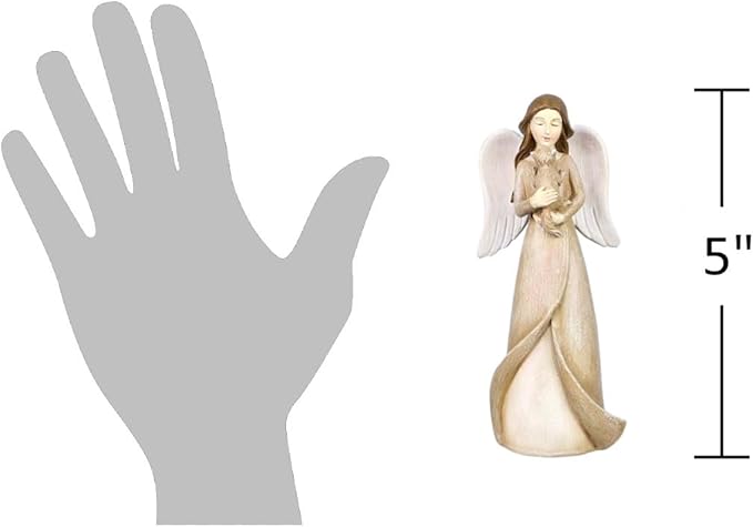 The Bridge Collection 5" Angel and Cat Figurine - Rustic Angel Figure for Cat Lovers - Angel Holding Kitten Statue for Pet Memorial Gift