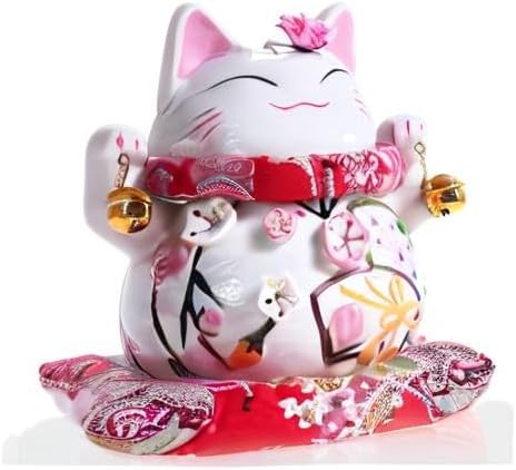 Maneki-Neko Lucky Cat Money Box Fine China Waving Cat (Medium)