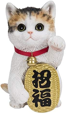 Realistic Kitty Maneki Neko Money Lucky Cat Chinese Japanese Feng Shui Resin Figurine Home Decor
