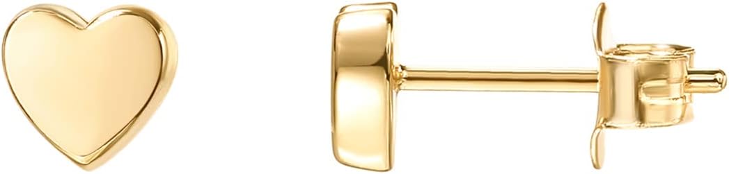 PAVOI 14K Gold Plated Sterling Silver Bar, Dot, Heart, Triangle, Star, Cat | Dainty Earrings for Women