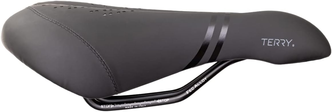 Terry Liberator Y Gel Italia Saddle - Ergonomic Foam/Gel Padded Bike Seat - Men's Comfortable Seat Cushion, Bike Seats for Men - Dura-Tek Synthetic Cover, Center Cutaway