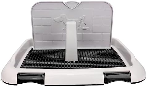 Indoor Dog Potty Tray - Miniature Poodle Pad Holder, Anti-Slide Plastic Potty for Small & Medium Dogs (Black)