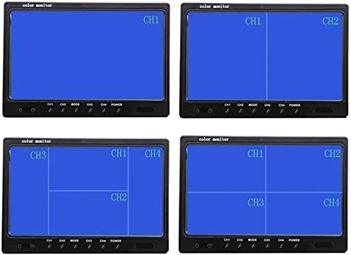 Vehicle Backup Camera Wired Backup Camera 9 Inch 4 Split Monitor with 2 x Front View Cameras 2 x Rear View Cameras with 170° 18 IR Night Vision IP 67,12-35V, Suitable for Trucks,Buses, SUVs,Trailers