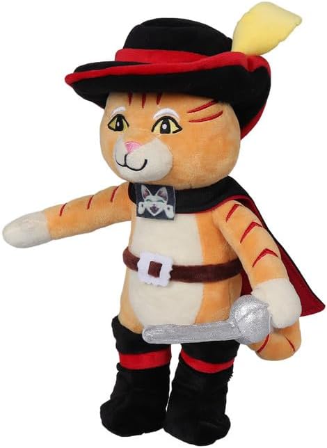 Feeriay Puss Plush Toy 12.2 in Cat Stuffed Animal Plushie Doll Puss Figure Pillow for Kids Gifts