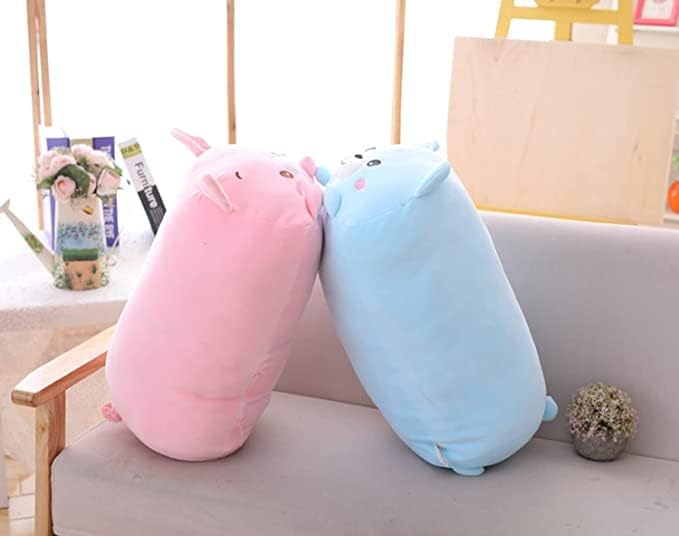 TemBe 23.6 inch Cute Large Pig Plush Stuffed Animal Pillow, Very Soft Squish Mellow Hugging Toy Gifts for Bedding, Kids Sleeping Cute Pillow (Pink Pig)