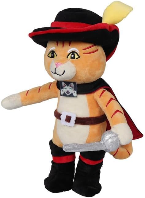 Feeriay Puss Plush Toy 12.2 in Cat Stuffed Animal Plushie Doll Puss Figure Pillow for Kids Gifts