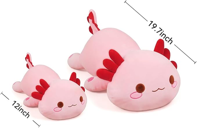 Cute Pink Axolotl Plush Pillow Toy - Soft Stuffed Animal, Kawaii Plushie, 30CM/11.8Inch