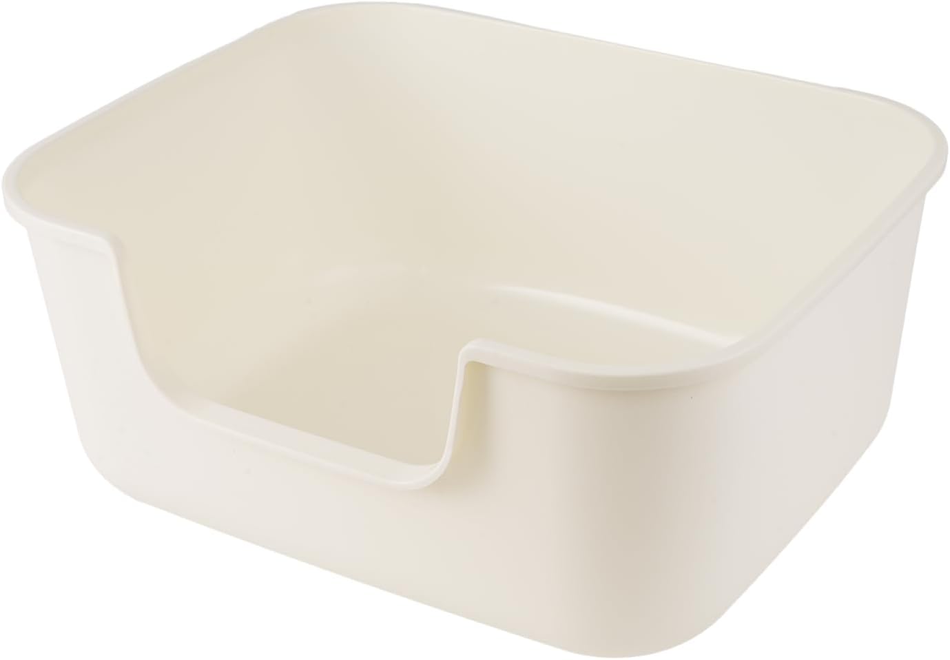 Large Cat Litter Box with High Sides,Cat Boxes for Indoor Cats,Cat Litter Pan for Kitty,Litter Box with Low Entry,Easy to Clean,Anti-Splashing (White)