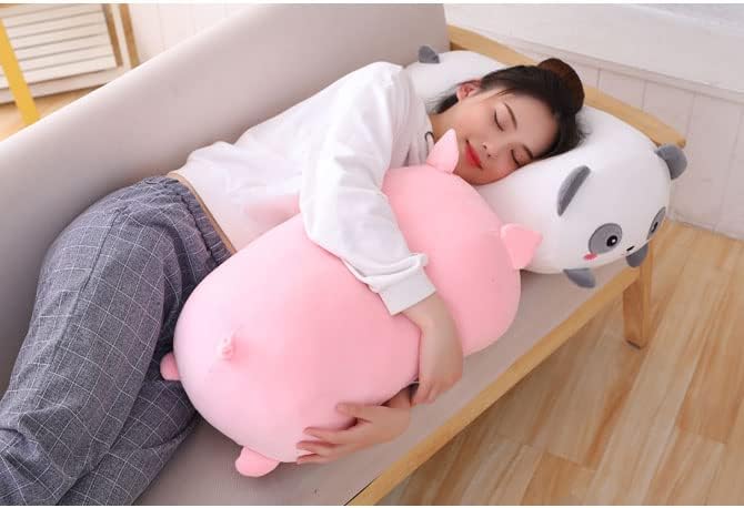 Cute Plush Pig Stuffed Squishy Animal Pig Cylindrical Body Pig Pillow,Super Soft Pig Hugging Toy Pillow Kids Kawaii Sleeping Pig Pillow Gifts for Bedding Decor or Home Decor 24-Inch