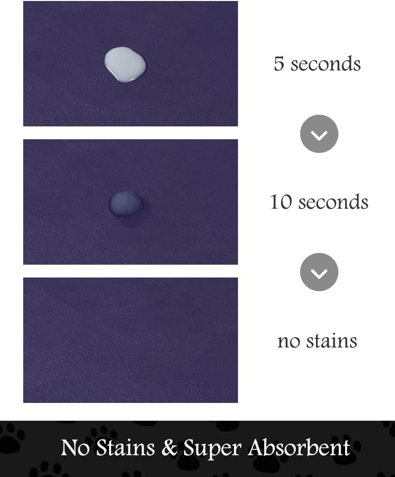 Pet Feeding Mat-Absorbent Dog Mat for Food and Water Bowl-No Stains Quick Dry Water Dispenser Mat-Dog Accessories Pet Supplies-Bowl for Messy Drinkers（Navy,12"x19"