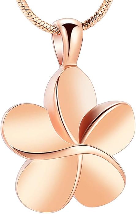 Flower Cremation Ashes Jewelry Cremation Necklace Memorial Locket for Ashes Keepsake Urn Pendants for Women/Men