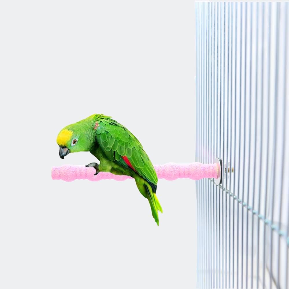 Litewoo Bird Perch Paw Beak Grinding Stick Grit Stand for Parrot Budgies Parakeet Cockatiels Conure Finch Random Color（7.09inch/18cm）