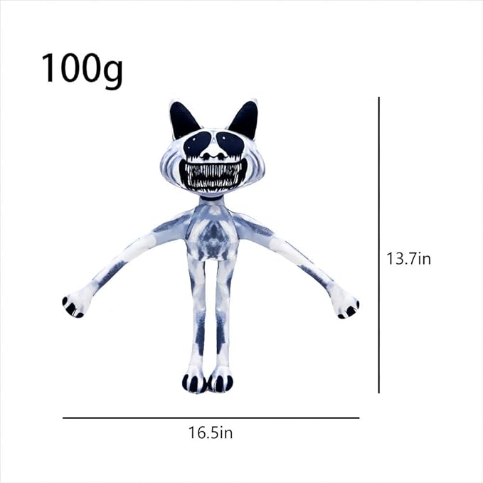 Zoon Nomaly Smile cat Plush Toy,Horror Game Plush Toy Makes a Great Gift for Fans and Friends Pillow Cosplay Cute Fans Collection Gift（Smile Cat Standing Posture）