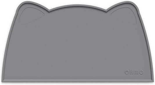 OHMO - Cat Food Mat, Silicone Pet Feeding Mat for Floor Non-Skid Waterproof Dog Water Bowl Tray, Easy to Clean Pet Placemat