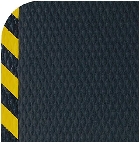 American Floor Mats Hog Heaven 5/8 inch Black & Yellow Border 4' x 6' Nitrile Backed Anti-Fatigue Comfort Mat