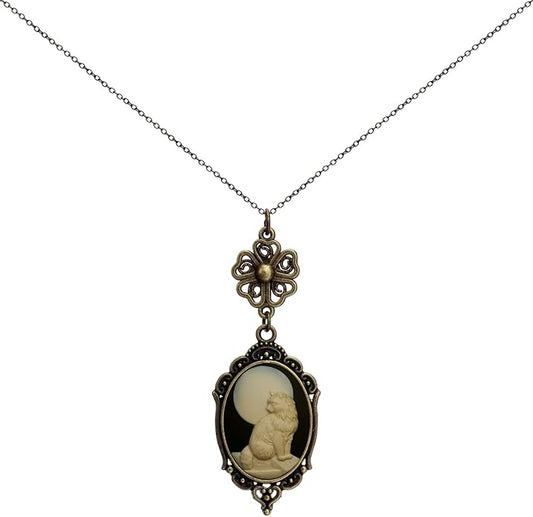 Yspace Lucky Clover Cameo Necklace Best Friend Heart Charms Jewelry 2 Chain Deluxe Gift
