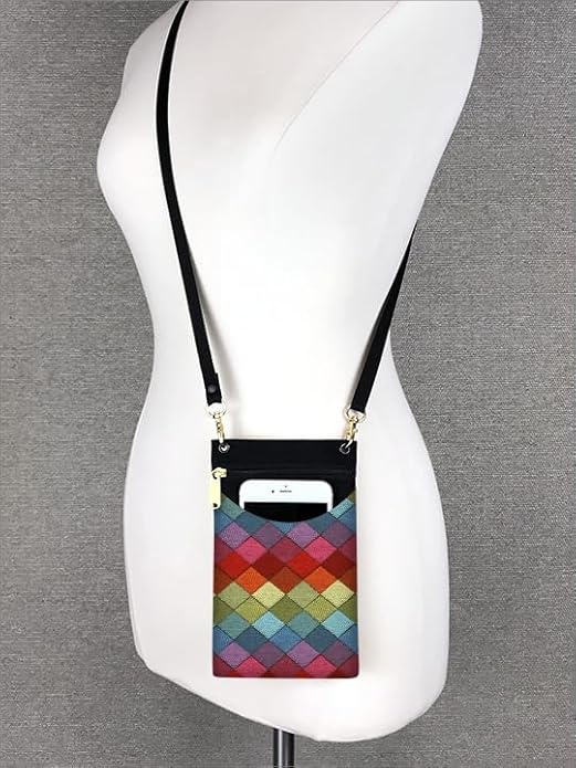 Danny K. Women's Tapestry Crossbody Cell Phone or Passport Purse, Handmade in USA