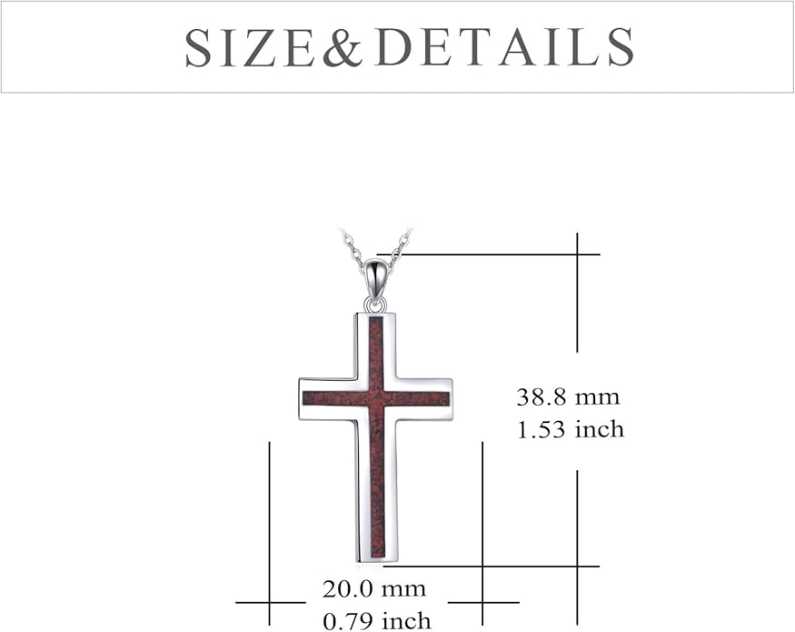 YFN Cross Necklace Sterling Silver Religious Cross Pendant Jewelry Christian Gifts for Women Men