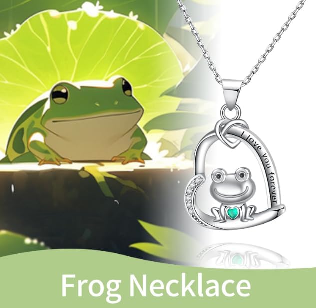 Penguin/Elephant/Frog Mushroom/Cat/Fox/Highland Cow/Axolotl/Yorkie Necklace Jewelry for Women Birthday Christmas Gifts