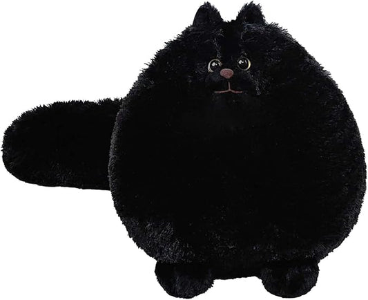 Cute Cat Plush - Fluffy Stuffed Cat Plushies, 12 Inches, Black