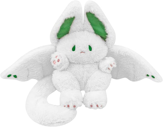 PEACH CAT Cute Bat Bunny Plush Pillow Kawaii Bat Rabbit Stuffed Animal for Kids White 12"